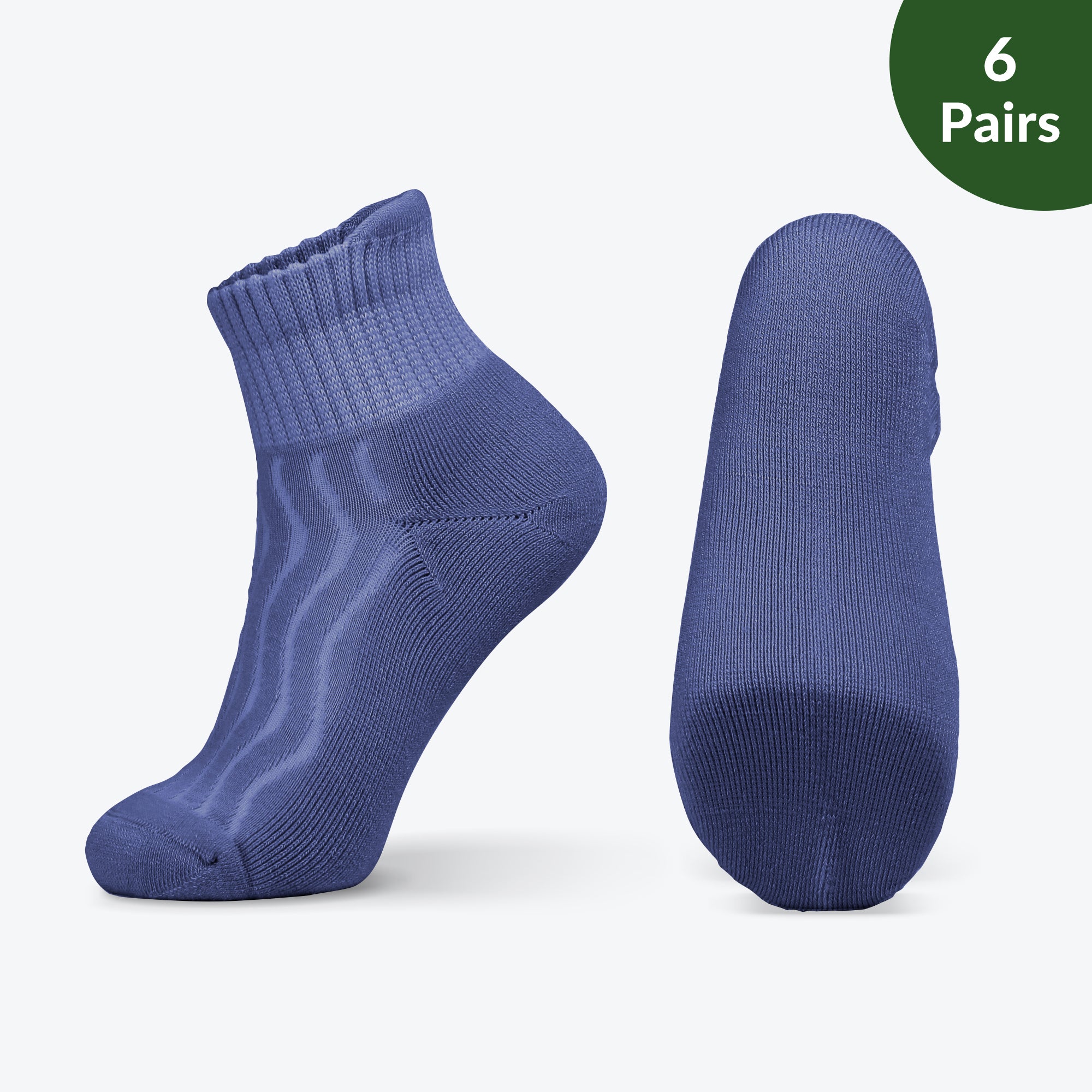 Wide non-binding Bamboo diabetic socks, seamless toe, air vent with cushion sole, 6 pairs